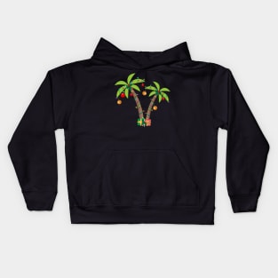 Decorated Christmas Palm Tree Tropical Kids Hoodie